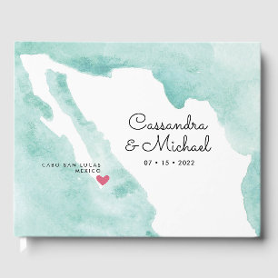 Mexiko Aquarellkarte Cabo HOCHZEIT IN URLAUBSO Gästebuch