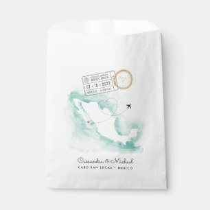 Mexiko Aquarellkarte Cabo HOCHZEIT IN URLAUBSO Geschenktütchen