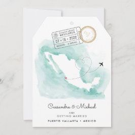Mexiko Aquarellkarte | Puerto Vallarta | Hochzeit
