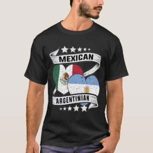 Mexiko Argentinien Flagge halb mexikanisch argenti T-Shirt