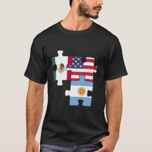 Mexiko Argentinien und das US-Puzzle T-Shirt