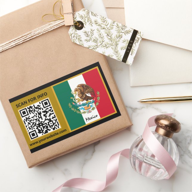 Mexiko-Aufkleber, moderner QR-Code, mexikanische F Rechteckiger Aufkleber (Schenken)