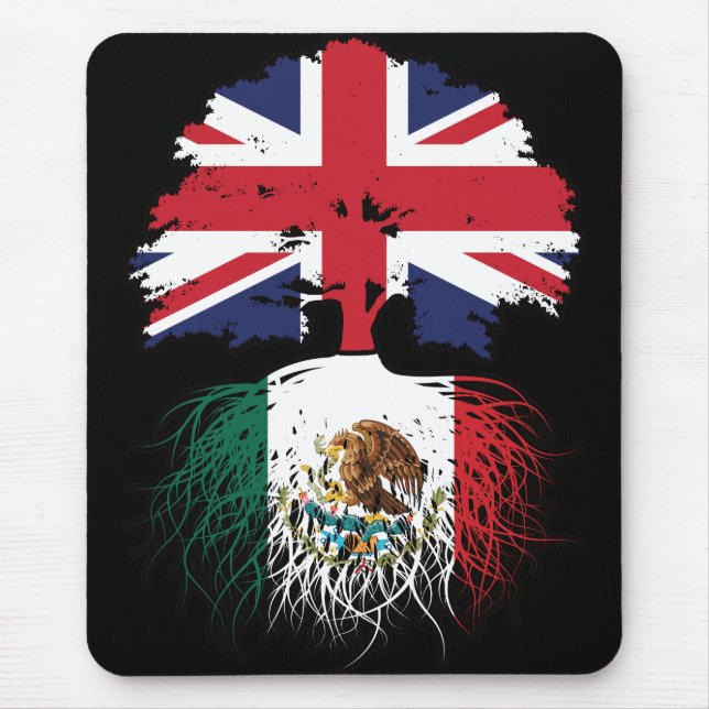 Mexiko - Britisch-britisches Tree Roots-Flag Mousepad (Vorne)