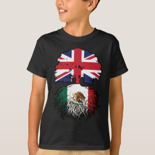 Mexiko - Britisch-britisches Tree Roots-Flag T-Shirt