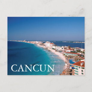 Mexiko, Cancun, Luftbild von Hotels Postkarte