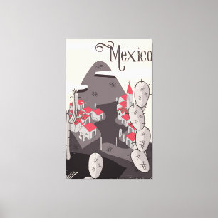 Mexiko Cartoon Town Leinwanddruck