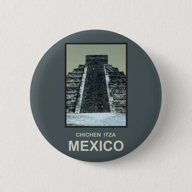 Mexiko Chichen Itza Button (Vorderseite)