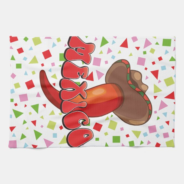 Mexiko Chili Pepper niedliches Party Geschirrtuch (Horizontal)