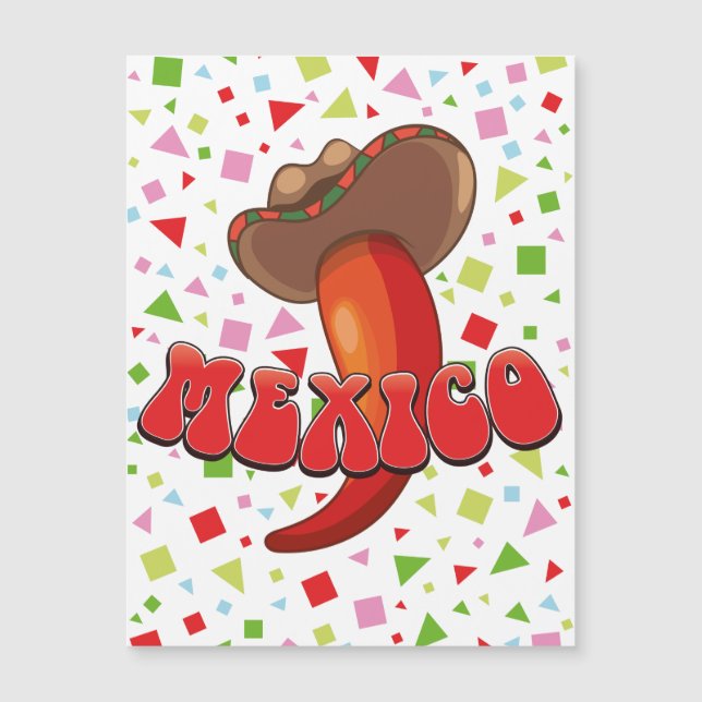 Mexiko Chili Pepper niedliches Party Magnetkarte (Vorderseite)