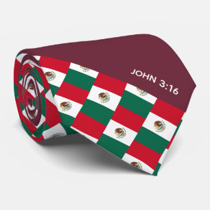 MEXIKO Christliche Schrift John 3:16 Burgund Krawatte