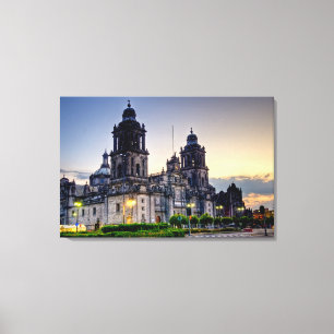 Mexiko- Citykathedrale Leinwanddruck