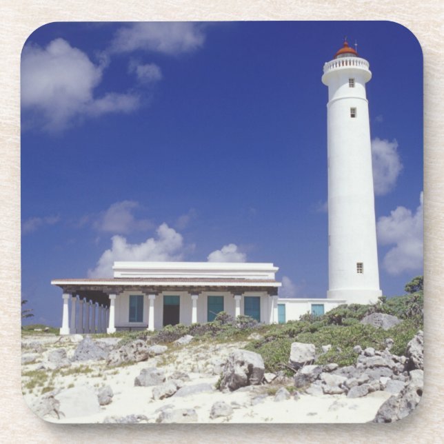Mexiko, Cozumel. Leuchtturm Punta Sur Celarain. Untersetzer (Vorderseite)