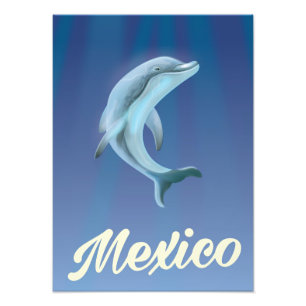 Mexiko-Delfin-Reiseposter Fotodruck