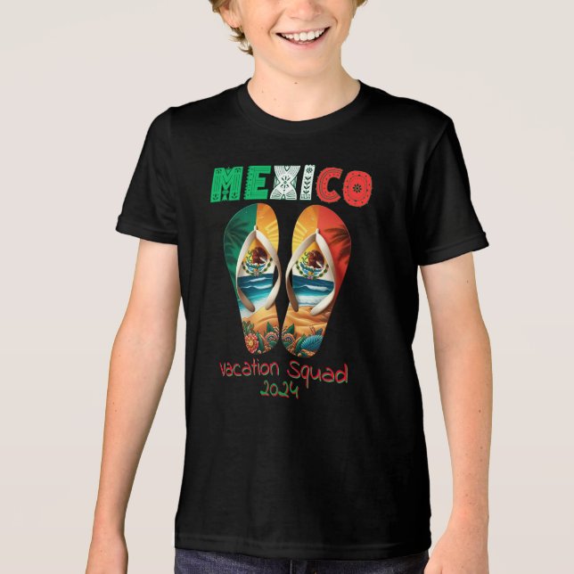 Mexiko Dreht Flop Vacation Tropical Getaway Design Tri-Blend Shirt (Vorderseite)