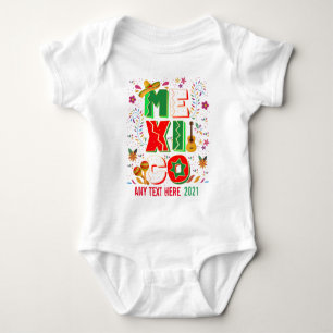 Mexiko Farbige Typografie Matching Group Urlaub Baby Strampler