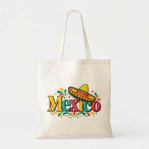 Mexiko Farbiger Sombrero Fiesta-Typografie Tragetasche