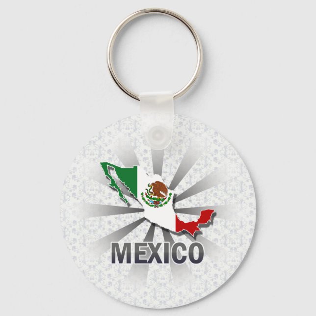 Mexiko Flag Karte 2.0 Schlüsselanhänger (Vorderseite)