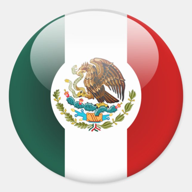 Mexiko-Flagge 2.0 Runder Aufkleber (Vorderseite)