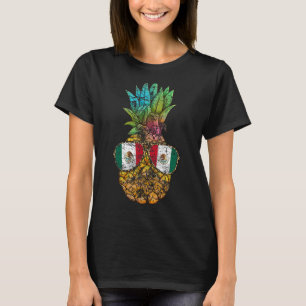 Mexiko Flagge Ananas Vintag Retro Mexiko Vacat T-Shirt
