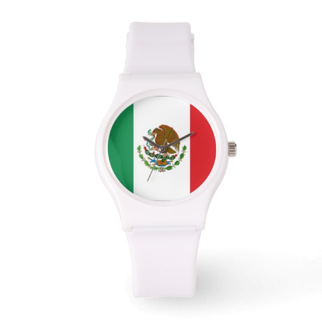 Mexiko-Flagge Armbanduhr (Vorderseite)