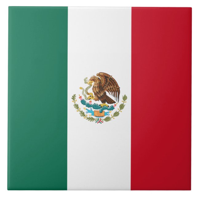 Mexiko-Flagge, Bandera de Mexikos Fliese (Vorderseite)