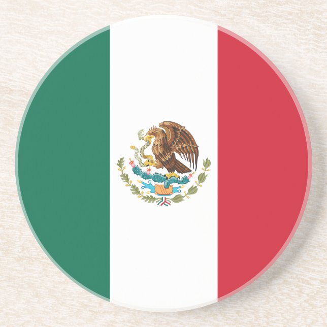 Mexiko-Flagge, Bandera de Mexikos Getränkeuntersetzer (Vorne)