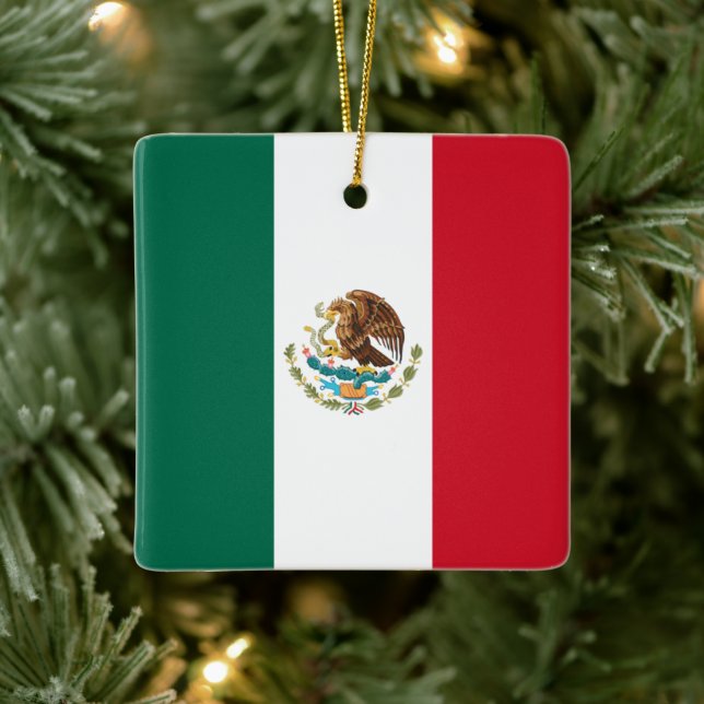 Mexiko-Flagge, Bandera de Mexikos Keramikornament (Baum)