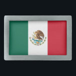 Mexiko-Flagge, Bandera de Mexikos Rechteckige Gürtelschnalle<br><div class="desc">Die Geschichte und Bedeutung der mexikanischen Flagge, Die mexikanische Flagge mit ihren lebhaften Farben und unverwechselbaren Symbolen, hat für das mexikanische Volk eine große historische und kulturelle Bedeutung. Seit 1968 wird die Fahne mit einem goldenen Adler, der auf einem Kakteen mit stachelbraunen Birnen und einer Schlange steht, in ihrer aktuellen...</div>