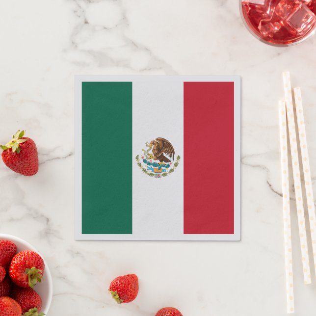 Mexiko-Flagge, Bandera de Mexikos Serviette (Beispiel)