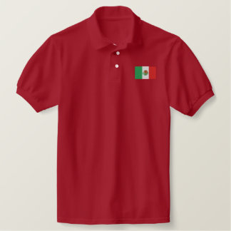 Mexiko-Flagge bestickt männliches PoloShirt