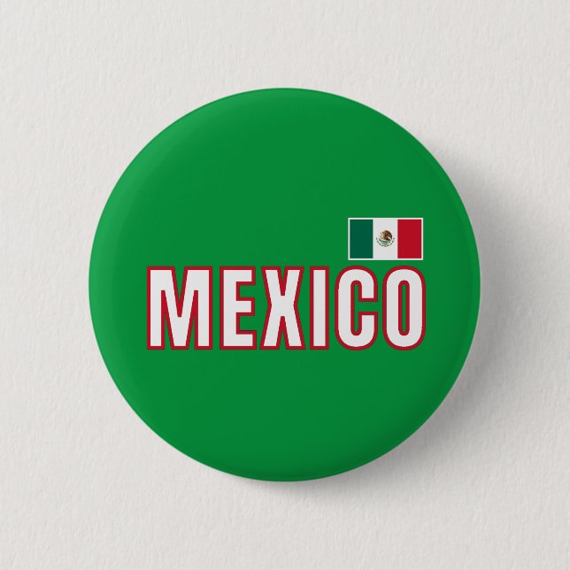 Mexiko-Flagge Button (Vorderseite)