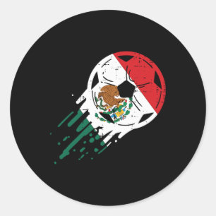 Mexiko-Flagge Fußball-Byll Mexikanischer Fußball-F Runder Aufkleber