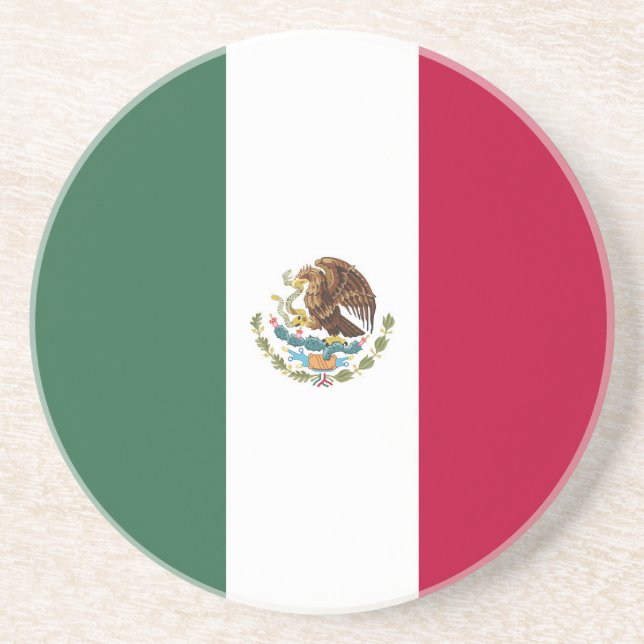 Mexiko-Flagge Getränkeuntersetzer (Vorne)
