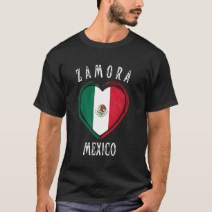 Mexiko-Flagge Herz Zamora Stadt T-Shirt