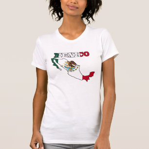 Mexiko-Flagge in der Karte T-Shirt