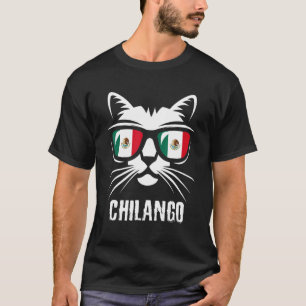 Mexiko-Flagge Katze Mexikanischer Spruch Chilango T-Shirt