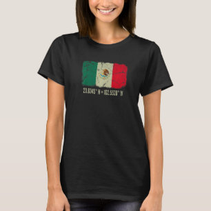 Mexiko-Flagge Koordinaten Männer Frauen Mexikanisc T-Shirt