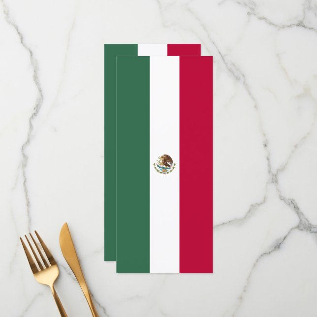 Mexiko-Flagge Menükarte (Vorderseite/Rückseite Beispiel)