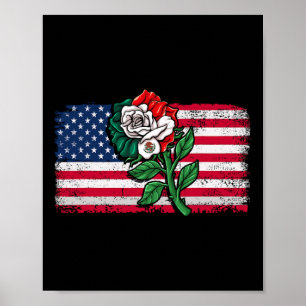 Mexiko - Flagge Mexikos - Amerikanische Flagge Ros Poster