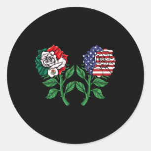 Mexiko - Flagge Mexikos - Amerikanische Flagge Ros Runder Aufkleber