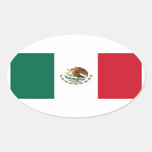 Mexiko-Flagge Ovaler Aufkleber