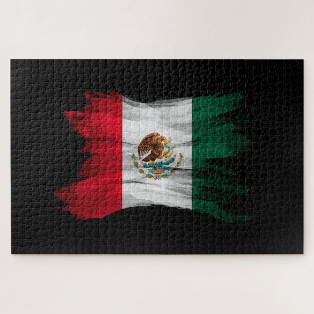 Mexiko-Flagge Pinselstrich, Nationalflagge (Horizontal)