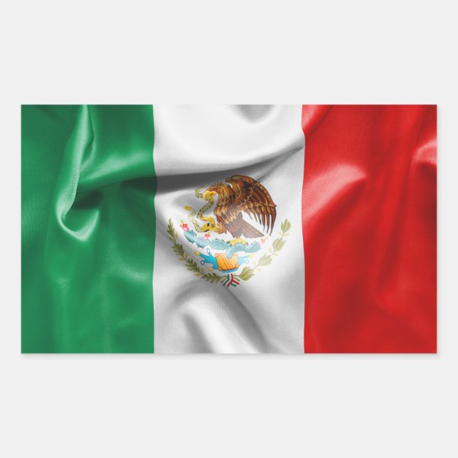Mexiko-Flagge Rechteckiger Aufkleber (Vorderseite)