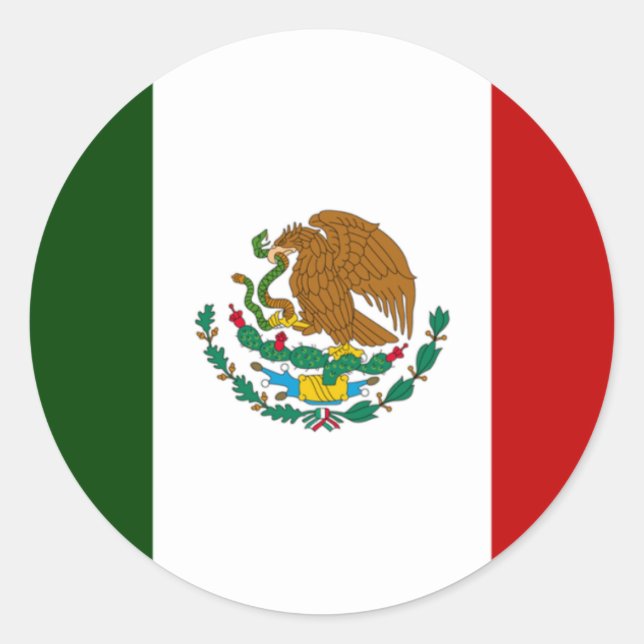 Mexiko-Flagge Runder Aufkleber (Vorderseite)