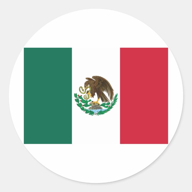Mexiko-Flagge Runder Aufkleber (Vorderseite)