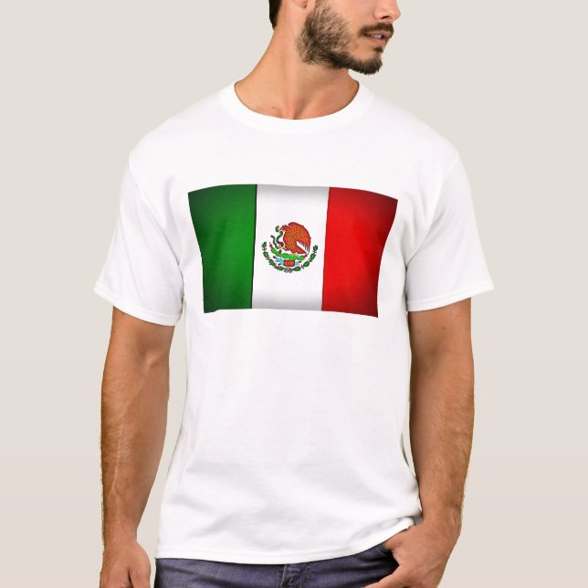 Mexiko-Flagge stilisiert T-Shirt (Vorderseite)