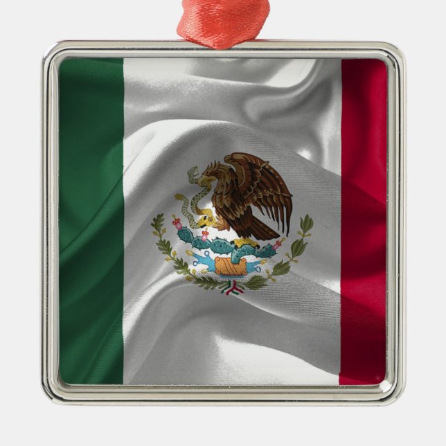 Mexiko-Flaggen-Flagge-Flagge von Mexiko Silbernes Ornament (Vorne)