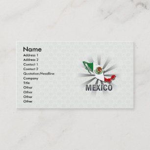 Mexiko-Flaggen-Karte 2,0 Visitenkarte