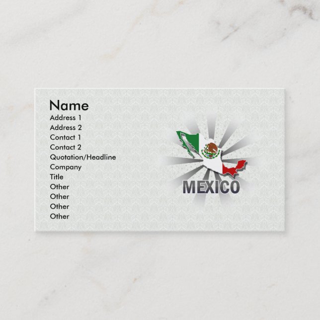 Mexiko-Flaggen-Karte 2,0 Visitenkarte (Vorderseite)