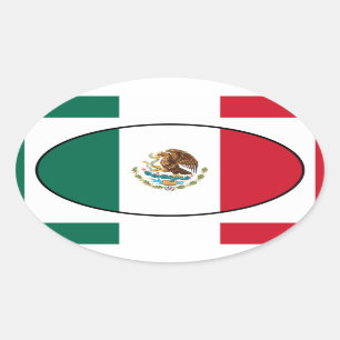 Mexiko-Flaggen-Oval-Aufkleber Ovaler Aufkleber